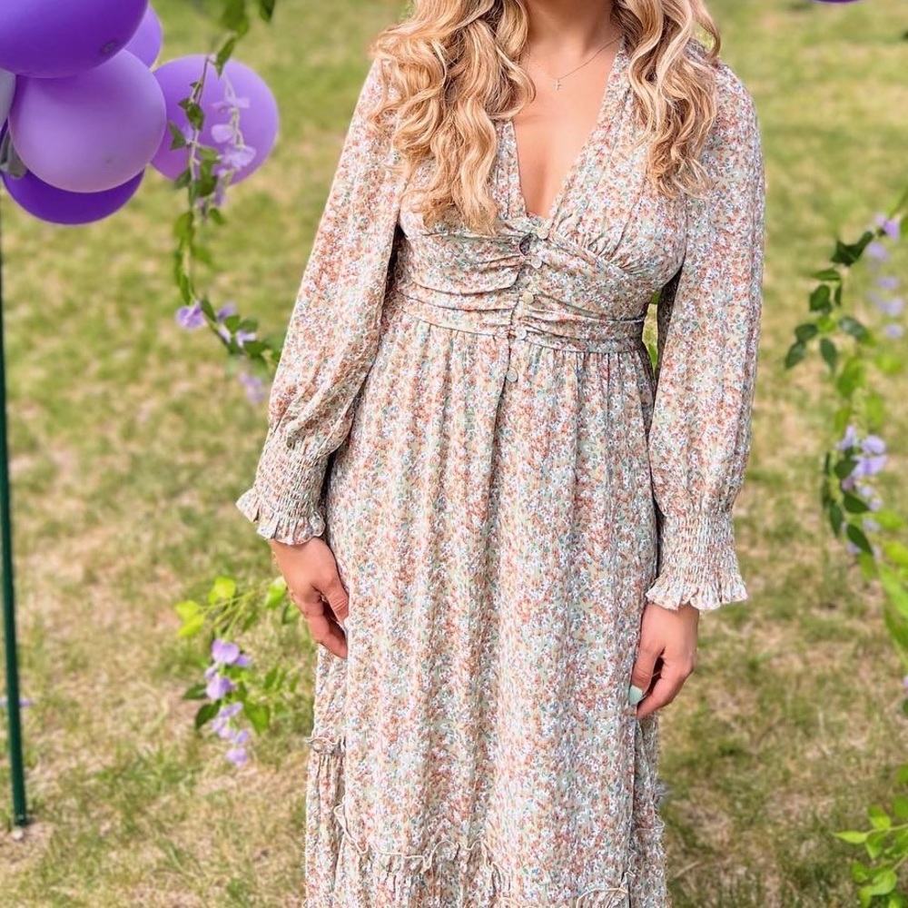 Green Long flowy dress